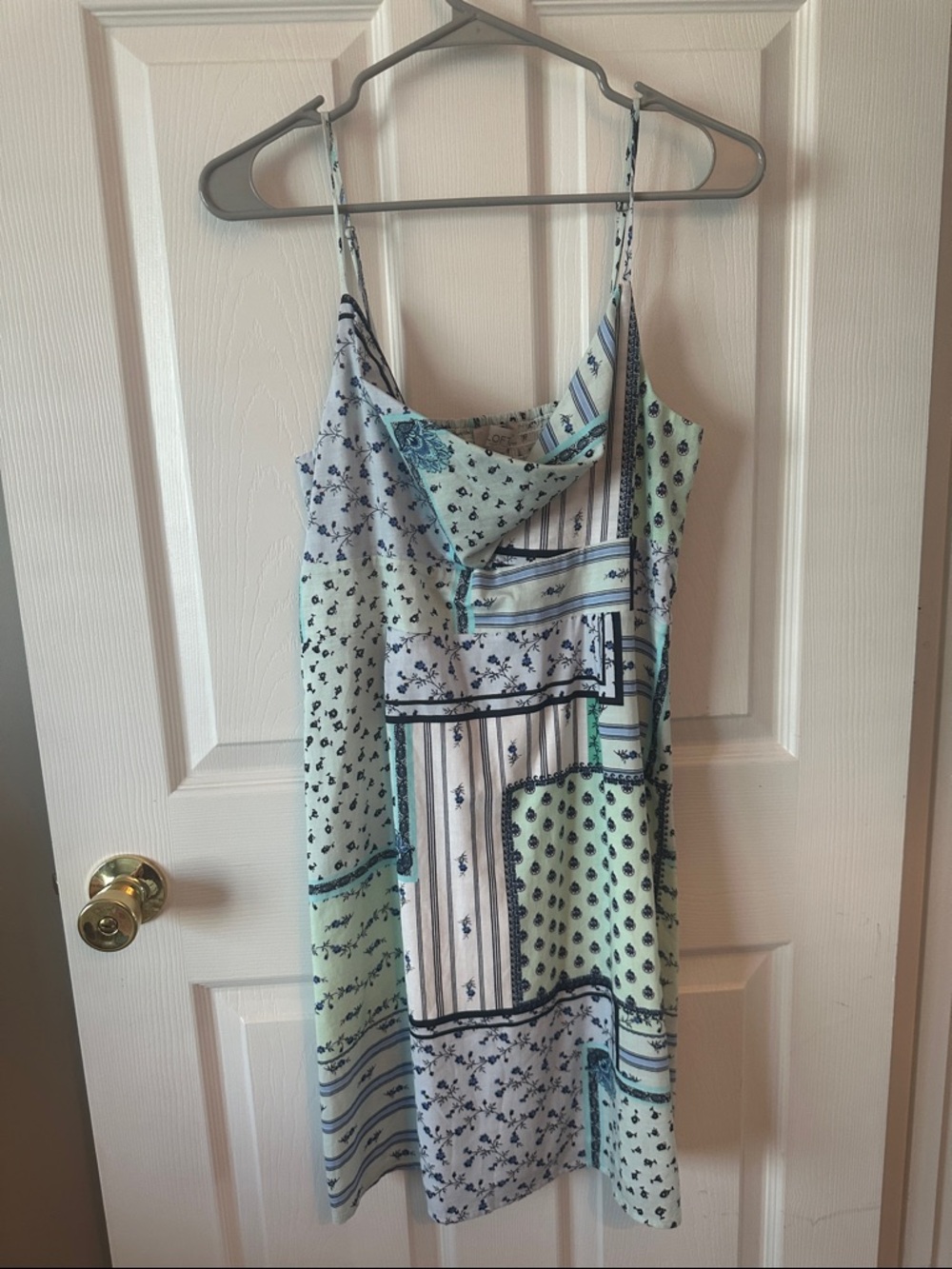 LOFT cotton blend cutout front mini dress with floral pattern, fully lined, NWT